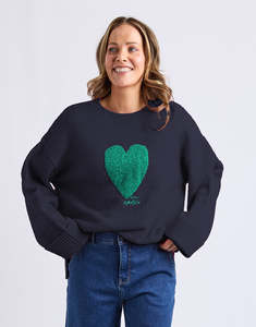 Elm: Intersia Heart Knit - Navy