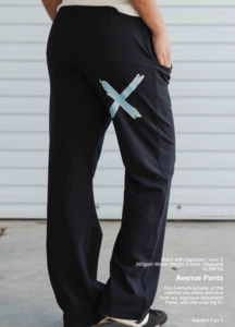 Avenue Apartment Pants - Black with Sapphire/Ivory Cross