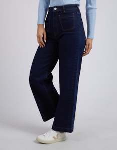 Jeans: Sarah Wide Leg Jeans - Indigo Denim