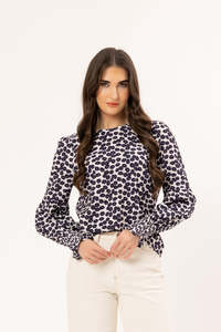 Wishful Top - Navy Poppy