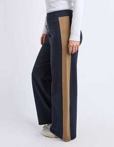 Juno Pants - Ink With Brown Trim