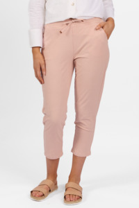 Elastic Waist 7/8 Pants - Soft Pink