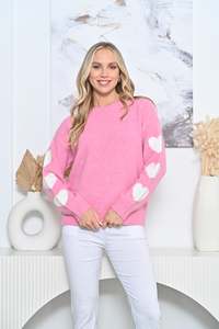 Heart Sleeve Knit - Pink