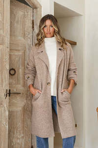 Ridgley Button Cuff Coatigan - Cinnamon