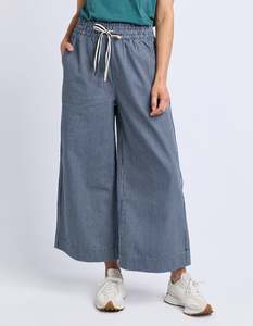 Pants: Julia Pinstripe Denim Pants - Blue/White Stripe