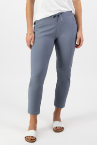 Pants: Elastic Waist 7/8 Pants - Atlantic