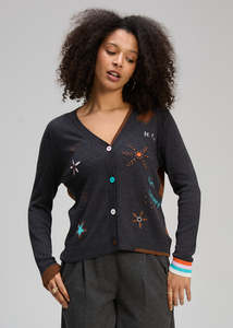 Zaket Plover: Good Energy Cardigan - Charcoal