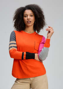 Zaket Plover: Pocket Detail Knit - Persimmon