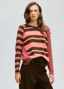 Crazy Stripe Knit - Chocolate Berry