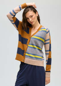 Groove Stripe Cardigan - Toffee