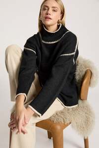 Eb Ive: Orin Jumper - Black/Dune