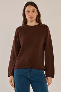 Tops: Carrie Knit Jumper - Espresso