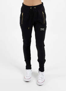 Sweatpants Joggers: Escape Sketch Trackies - Gold Zips