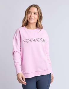 Simplified Metallic Sweatshirt - Bright Pink