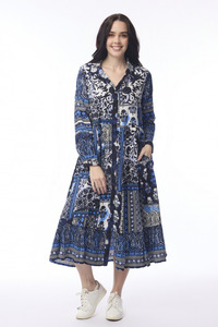 Bhadoi Maxi Collar Dress - Print