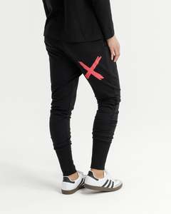Alpine Apartment Pants - Black With Coral Cross