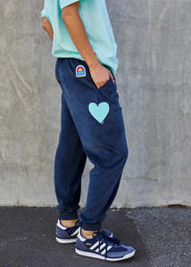 Hammill Co: Velour Track Pants - Navy