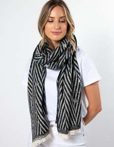 Stella And Gemma: Scarves - Diagonal Black Stripes