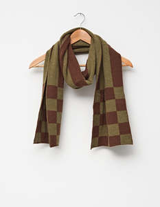 Scarves - Olive Stripe And Check