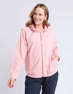 Beachy Long Sleeve Zip Hoodie - Rose