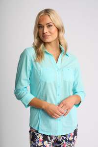 Shirts: Isla Shirt With Side Ribbing - Marine