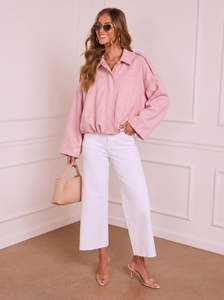 Yuzu Suede Bomber - Pink