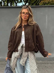 Yuzu Suede Bomber - Chocolate
