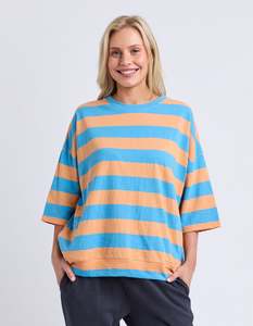 Mazie Block Stripe Sweatshirt - Blue