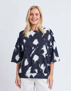 Klee Sweatshirt - Navy Abstract