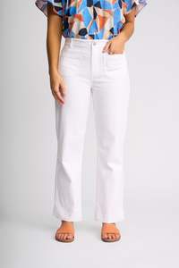 Daily Straight Leg Ankle Grazer Jeans - White Denim