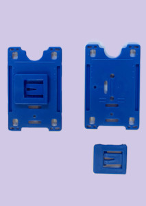 Hard Plastic - Blue Single Sided Holder (Belt/Pocket Attachment) - Allcard Services NZ