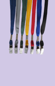 Products: 12mm Woven Tape Lanyard with an Alligator Clip - Allcard Services NZ