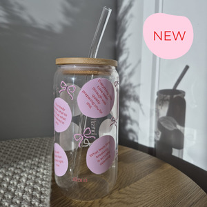 Birth Affirmation Tumbler with Bamboo Lid and Glass Straw