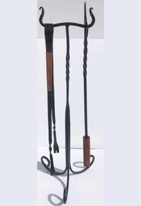 Wrought Iron: Fire Poker Stand - Wrought Iron, Handmade by NZ Blacksmith