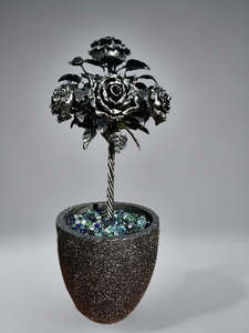 Steel Rose Topiary