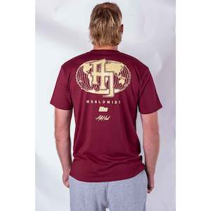 Mens Clothing: Worldwide Tee - Burgundy - Premium Tee