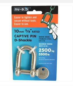 Towing Levelers And Vehicle Care: NU-D shackle - 10mm Stainless Steel