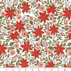 Lella Boutique Berry and Pine Poinsettia - Snow