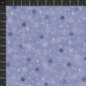 Stof We Love Christmas Stars and Starflakes Light Blue Silver