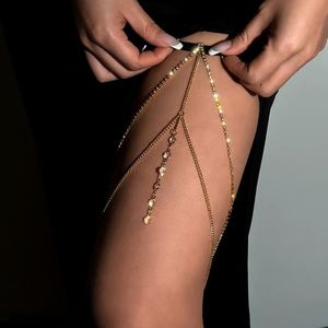 Two Layer Metal Thigh Chain Jewelry Golden
