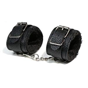 Bondage Boutique Faux Leather Wrist Cuffs - Black