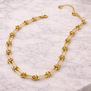 Hailey Knot Chain Necklace - 18K Gold