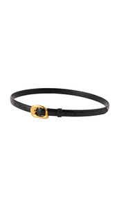 Accessories: Kelly Leather Belt - Black