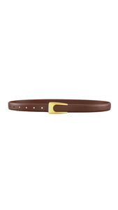 Accessories: Skye Leather Belt - Chocolate