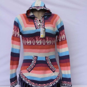 Rainbow Alpaca Jumper with Tassels Alpaca SuriBol