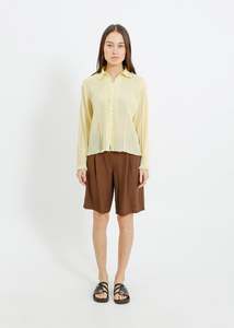 ORLANDO PLEAT SHIRT / PALE YELLOW