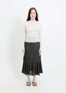 Skirts: ARIA PLEAT SKIRT / BLACK