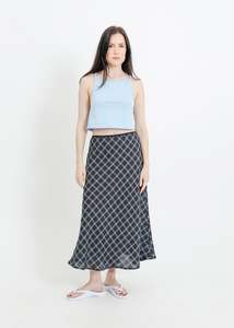 BENNIE SKIRT / BLACK-TEAL