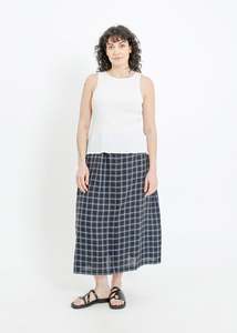 LINDSAY SKIRT / BLACK-TEAL