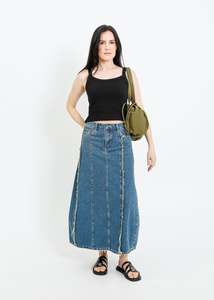 Skirts: JONAH DENIM SKIRT / INDIGO GREEN WASH